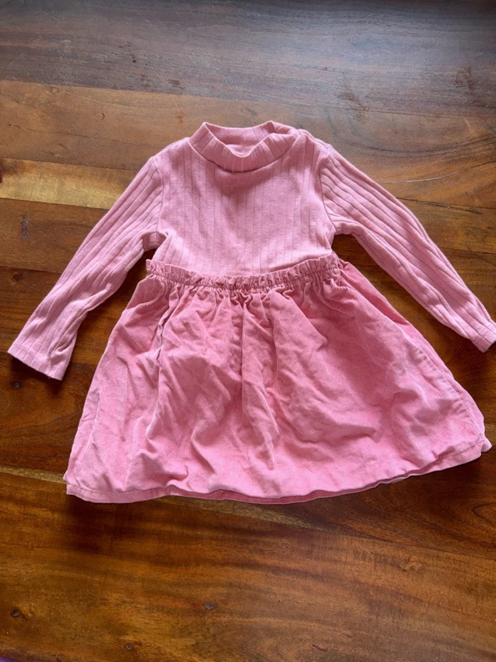 OshKosh B'gosh Dusty Pink Ribbed‎ Knit Long-Sleeve Dress